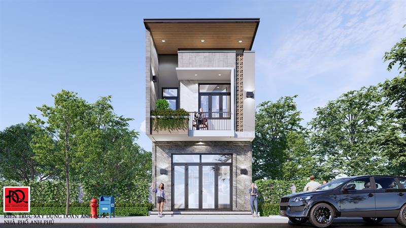 Thiết kế nhà Phan Thiết, Xây nhà trọn gói Phan Thiết, Thi công nhà trọn gói Phan Thiết, Thiết kế Thi công nội thất Phan Thiết Bình Thuận, Công ty Xây dựng Bình Thuận, Thiết kế nhà Bình Thuận, Xây nhà trọn gói Bình Thuận. Mẫu nhà phố hiện đại 1 trệt 1 lầu 5.2x18m tại Tân Tiến - Lagi